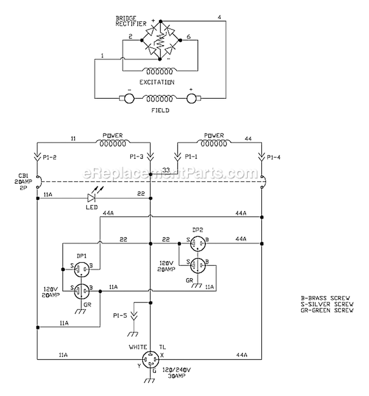 Page F Diagram and Parts List for 030245-0  Briggs and Stratton Generator